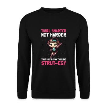 Professionelles Stabdänzerin für Majorette - Unisex Pullover - Schwarz - Vorne - Alina (178cm) & Michal (187cm)
