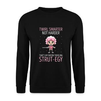 Stocktanz Design für Stabtänzerin - Unisex Pullover - Schwarz - Vorne - Alina (178cm) & Michal (187cm)
