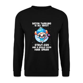 Gymnastik Design für Taktstock drehen - Unisex Pullover - Schwarz - Vorne - Alina (178cm) & Michal (187cm)