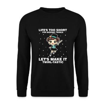 Gymnastik Design für Taktstock drehen - Unisex Pullover - Schwarz - Vorne - Alina (178cm) & Michal (187cm)