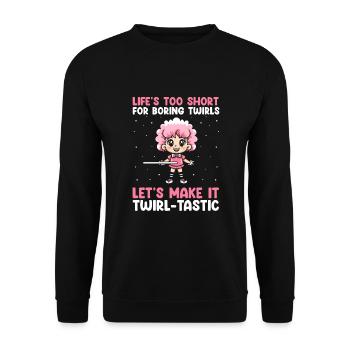 Stocktanz Design für Stabtänzerin - Unisex Pullover - Schwarz - Vorne - Alina (178cm) & Michal (187cm)