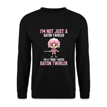 Stocktanz Design für Stabtänzerin - Unisex Pullover - Schwarz - Vorne - Alina (178cm) & Michal (187cm)