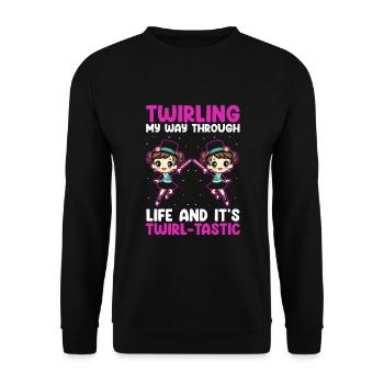 Stabdänzerin Design für Majorette - Unisex Pullover - Schwarz - Vorne - Alina (178cm) & Michal (187cm)
