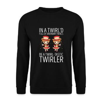 Gymnastik Design für Taktstock drehen - Unisex Pullover - Schwarz - Vorne - Alina (178cm) & Michal (187cm)