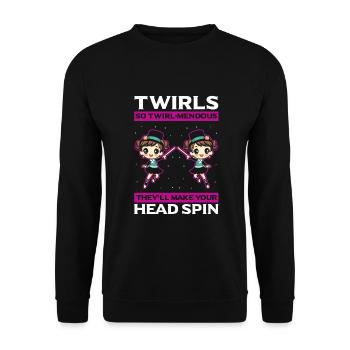 Stabdänzerin Design für Majorette - Unisex Pullover - Schwarz - Vorne - Alina (178cm) & Michal (187cm)