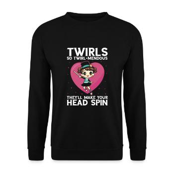 Gymnastik Design für Taktstock drehen - Unisex Pullover - Schwarz - Vorne - Alina (178cm) & Michal (187cm)