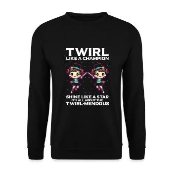 Professionelles Stabdänzerin für Majorette - Unisex Pullover - Schwarz - Vorne - Alina (178cm) & Michal (187cm)
