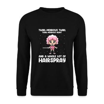 Stocktanz Design für Stabtänzerin - Unisex Pullover - Schwarz - Vorne - Alina (178cm) & Michal (187cm)