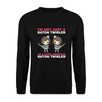 Stabdänzerin Design für Majorette - Unisex Pullover - Schwarz - Vorne - Alina (178cm) & Michal (187cm)