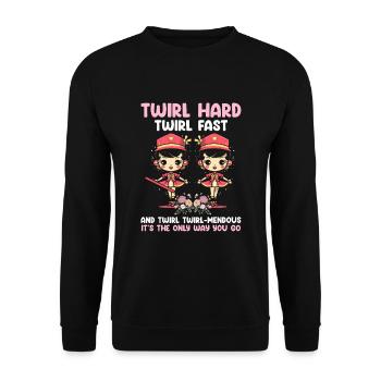 Gymnastik Design für Taktstock drehen - Unisex Pullover - Schwarz - Vorne - Alina (178cm) & Michal (187cm)