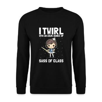 Gymnastik Design für Taktstock drehen - Unisex Pullover - Schwarz - Vorne - Alina (178cm) & Michal (187cm)