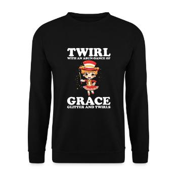 Gymnastik Design für Taktstock drehen - Unisex Pullover - Schwarz - Vorne - Alina (178cm) & Michal (187cm)
