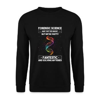 Gerichtsmediziner und Forensischer Analyst - Unisex Pullover - Schwarz - Vorne - Alina (178cm) & Michal (187cm)