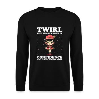 Stocktanz Design für Stabtänzerin - Unisex Pullover - Schwarz - Vorne - Alina (178cm) & Michal (187cm)