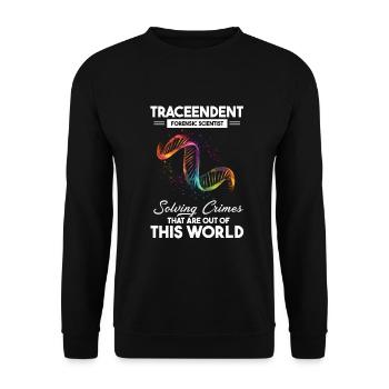 Forensischer Wissenschaftlicher Ermittler - Unisex Pullover - Schwarz - Vorne - Alina (178cm) & Michal (187cm)