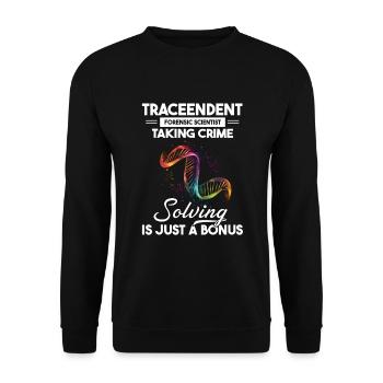 Forensischer Wissenschaftler und Kriminallabor - Unisex Pullover - Schwarz - Vorne - Alina (178cm) & Michal (187cm)