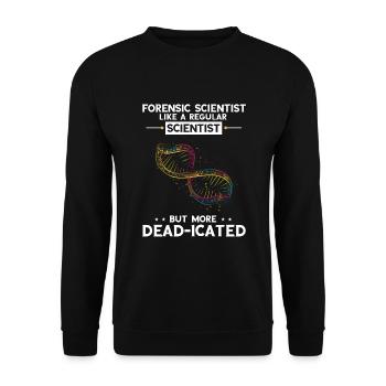 Forensische Kriminologie und Tatort-Ermittler - Unisex Pullover - Schwarz - Vorne - Alina (178cm) & Michal (187cm)