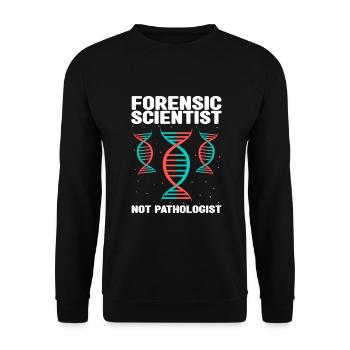 Forensischer Wissenschaftler und Kriminallabor - Unisex Pullover - Schwarz - Vorne - Alina (178cm) & Michal (187cm)