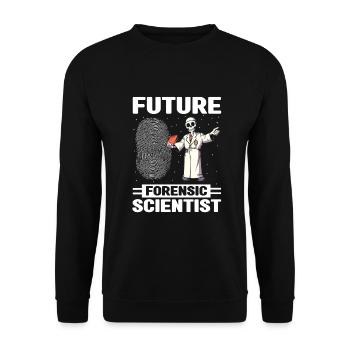 Forensischer Wissenschaftlicher Ermittler - Unisex Pullover - Schwarz - Vorne - Alina (178cm) & Michal (187cm)