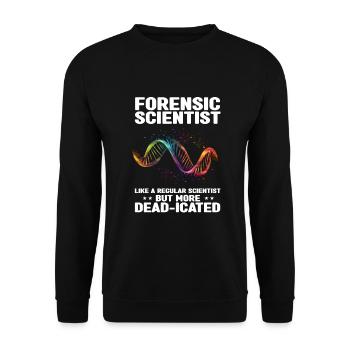 Forensischer Wissenschaftlicher Ermittler - Unisex Pullover - Schwarz - Vorne - Alina (178cm) & Michal (187cm)