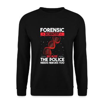 Gerichtsmediziner und Forensischer Analyst - Unisex Pullover - Schwarz - Vorne - Alina (178cm) & Michal (187cm)