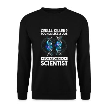 Forensische Kriminologie und Tatort-Ermittler - Unisex Pullover - Schwarz - Vorne - Alina (178cm) & Michal (187cm)