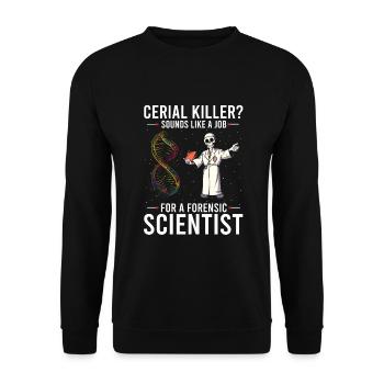 Forensischer Wissenschaftlicher Ermittler - Unisex Pullover - Schwarz - Vorne - Alina (178cm) & Michal (187cm)