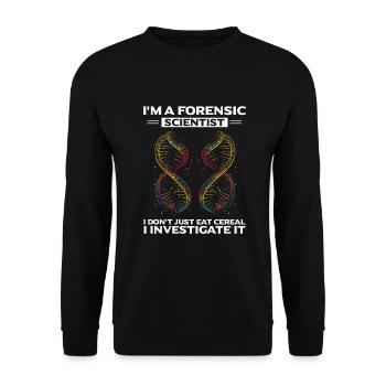 Forensischer Wissenschaftlicher Ermittler - Unisex Pullover - Schwarz - Vorne - Alina (178cm) & Michal (187cm)