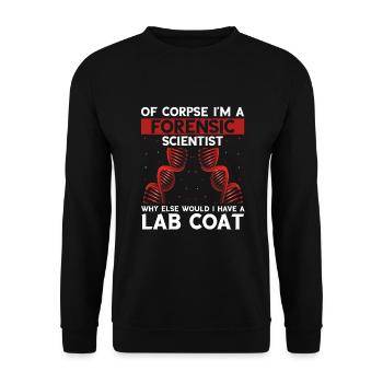Forensischer Wissenschaftler und Kriminallabor - Unisex Pullover - Schwarz - Vorne - Alina (178cm) & Michal (187cm)