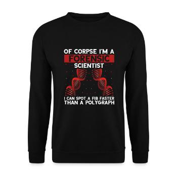 Forensische Kriminologie und Tatort-Ermittler - Unisex Pullover - Schwarz - Vorne - Alina (178cm) & Michal (187cm)
