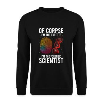 Forensischer Wissenschaftlicher Ermittler - Unisex Pullover - Schwarz - Vorne - Alina (178cm) & Michal (187cm)