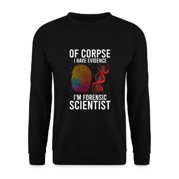 Forensischer Wissenschaftler und Kriminallabor - Unisex Pullover - Schwarz - Vorne - Alina (178cm) & Michal (187cm)