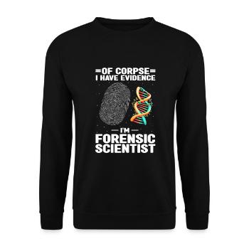 Gerichtsmediziner und Forensischer Analyst - Unisex Pullover - Schwarz - Vorne - Alina (178cm) & Michal (187cm)
