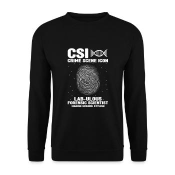 Gerichtsmediziner und Forensischer Analyst - Unisex Pullover - Schwarz - Vorne - Alina (178cm) & Michal (187cm)