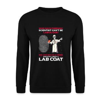 Forensischer Wissenschaftlicher Ermittler - Unisex Pullover - Schwarz - Vorne - Alina (178cm) & Michal (187cm)