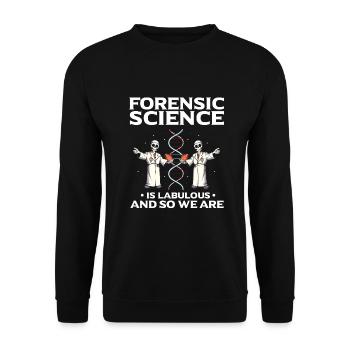 Gerichtsmediziner und Forensischer Analyst - Unisex Pullover - Schwarz - Vorne - Alina (178cm) & Michal (187cm)
