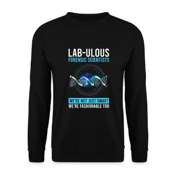 Forensischer Wissenschaftlicher Ermittler - Unisex Pullover - Schwarz - Vorne - Alina (178cm) & Michal (187cm)