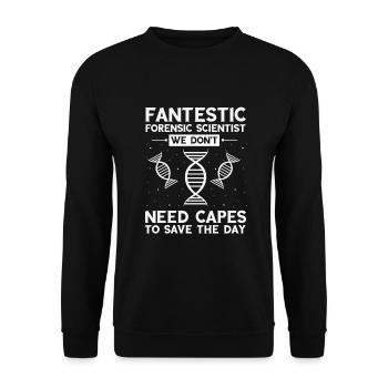 Forensischer Wissenschaftlicher Ermittler - Unisex Pullover - Schwarz - Vorne - Alina (178cm) & Michal (187cm)