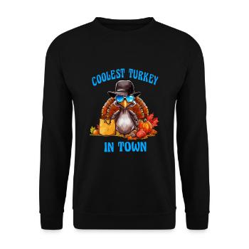 Frecher Truthahn ist der Coolste an Thanksgiving - Unisex Pullover - Schwarz - Vorne - Alina (178cm) & Michal (187cm)