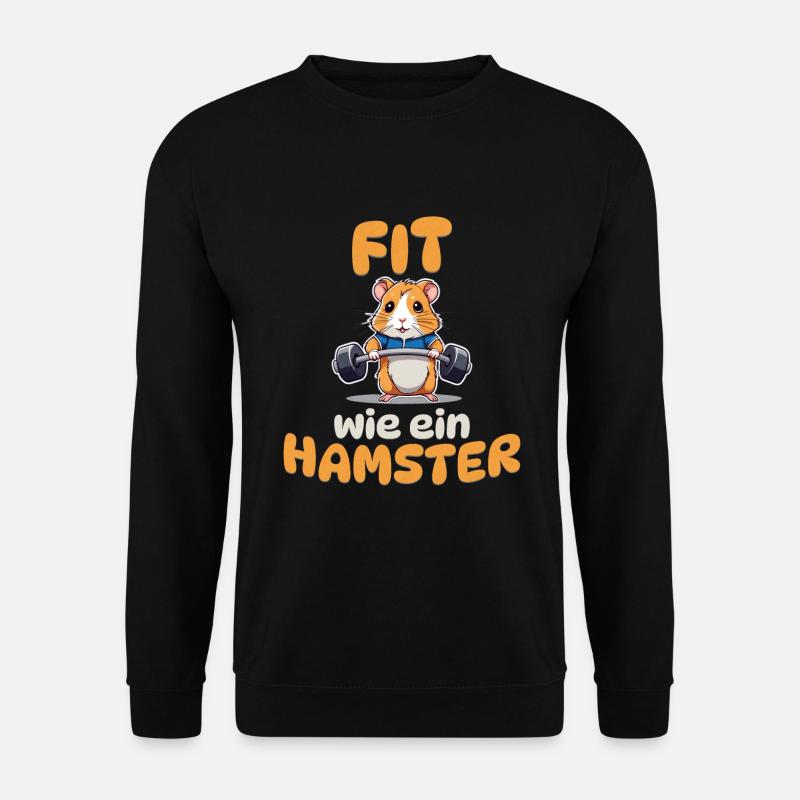 Fit wie ein Hamster - Unisex Pullover - Schwarz