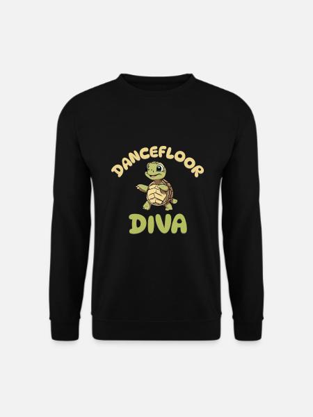 Dancefloor Diva - Schildkröte Tanzen - Unisex Pullover - Schwarz