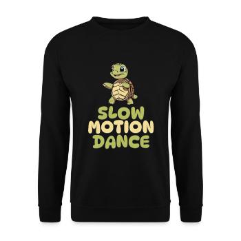 Slow Motion Dance - Schildkröte tanzen - Unisex Pullover - Schwarz - Vorne - Alina (178cm) & Michal (187cm)
