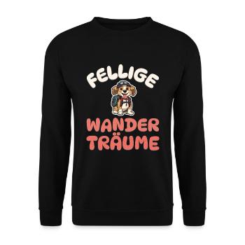 Fellige Wanderträume - Wandern - Hunde - Unisex Pullover - Schwarz - Vorne - Alina (178cm) & Michal (187cm)