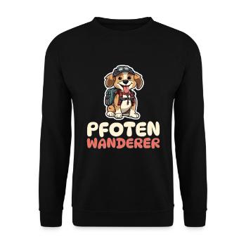 Pfotenwanderer - Wandern - Hunde - Unisex Pullover - Schwarz - Vorne - Alina (178cm) & Michal (187cm)