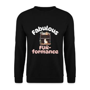 Fabulous Fur-formance - Katzen Klavier - Unisex Pullover - Schwarz - Vorne - Alina (178cm) & Michal (187cm)