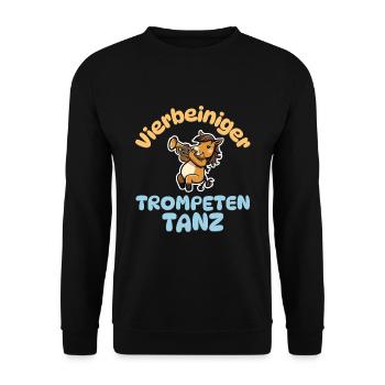 Vierbeiniger Trompetentanz - Pferde Trompete - Unisex Pullover - Schwarz - Vorne - Alina (178cm) & Michal (187cm)