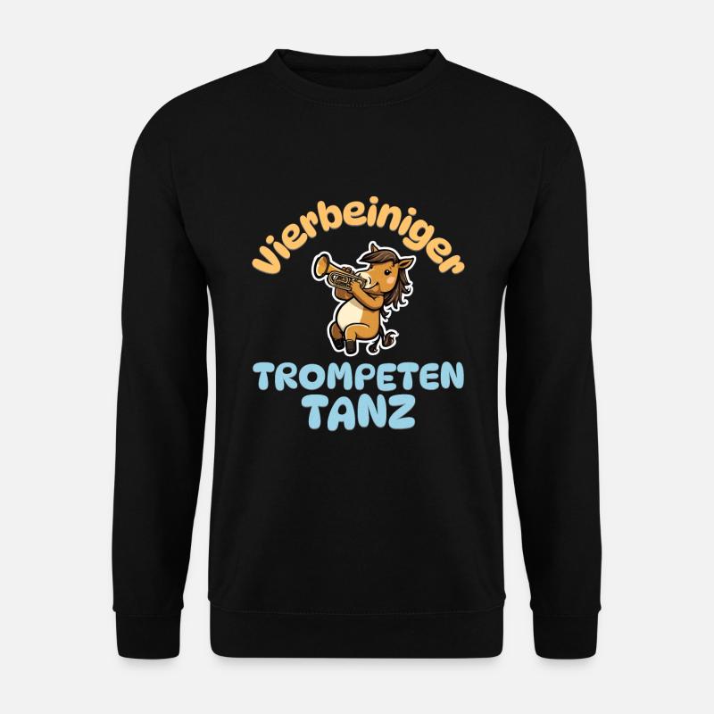 Vierbeiniger Trompetentanz - Pferde Trompete - Unisex Pullover - Schwarz