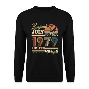 Juillet 1979 Vintage né cadeau d’anniversaire - Sweat-shirt Unisexe - noir - Devant - Alina (178cm) & Michal (187cm)