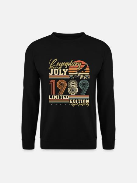 Juli 1989 Jahrgang geboren Geburtstag Geschenk - Unisex Pullover - Schwarz