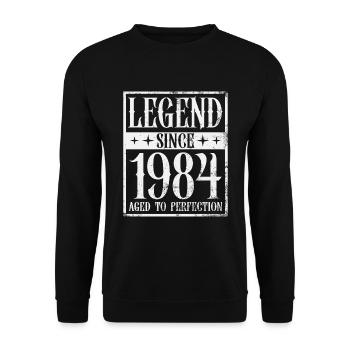 Légende depuis 1984 Vintage cadeau d’anniversaire - Sweat-shirt Unisexe - noir - Devant - Alina (178cm) & Michal (187cm)